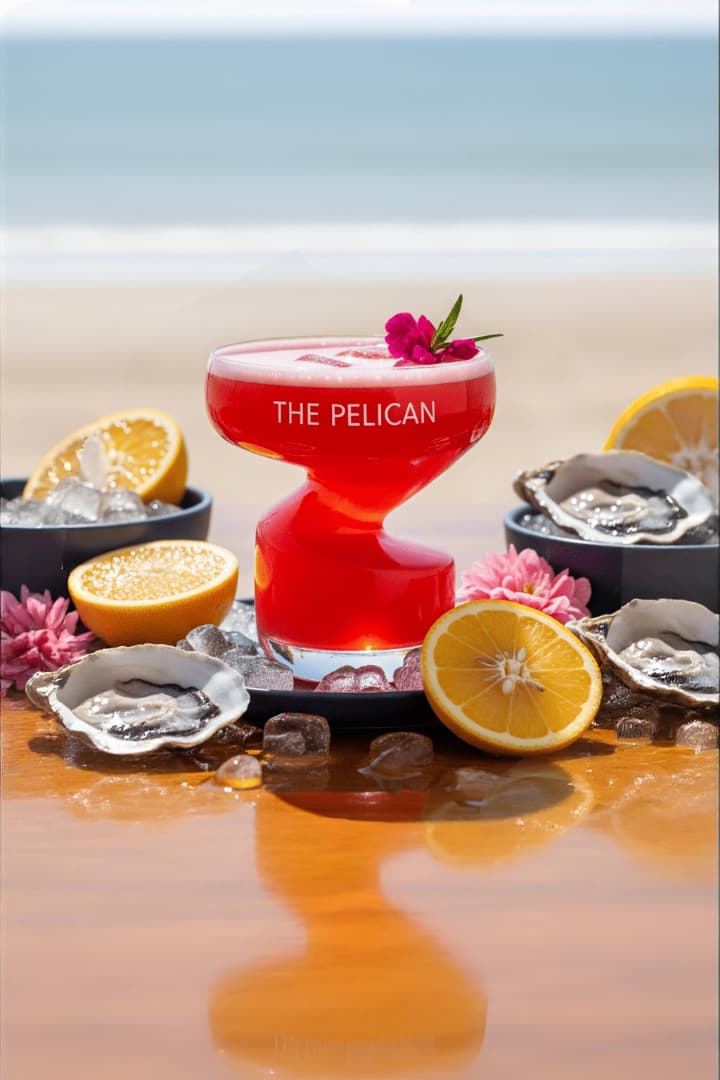 A deep reddish-orange cocktail with visible muddled cherries at the bottom, garnished with an orange peel.